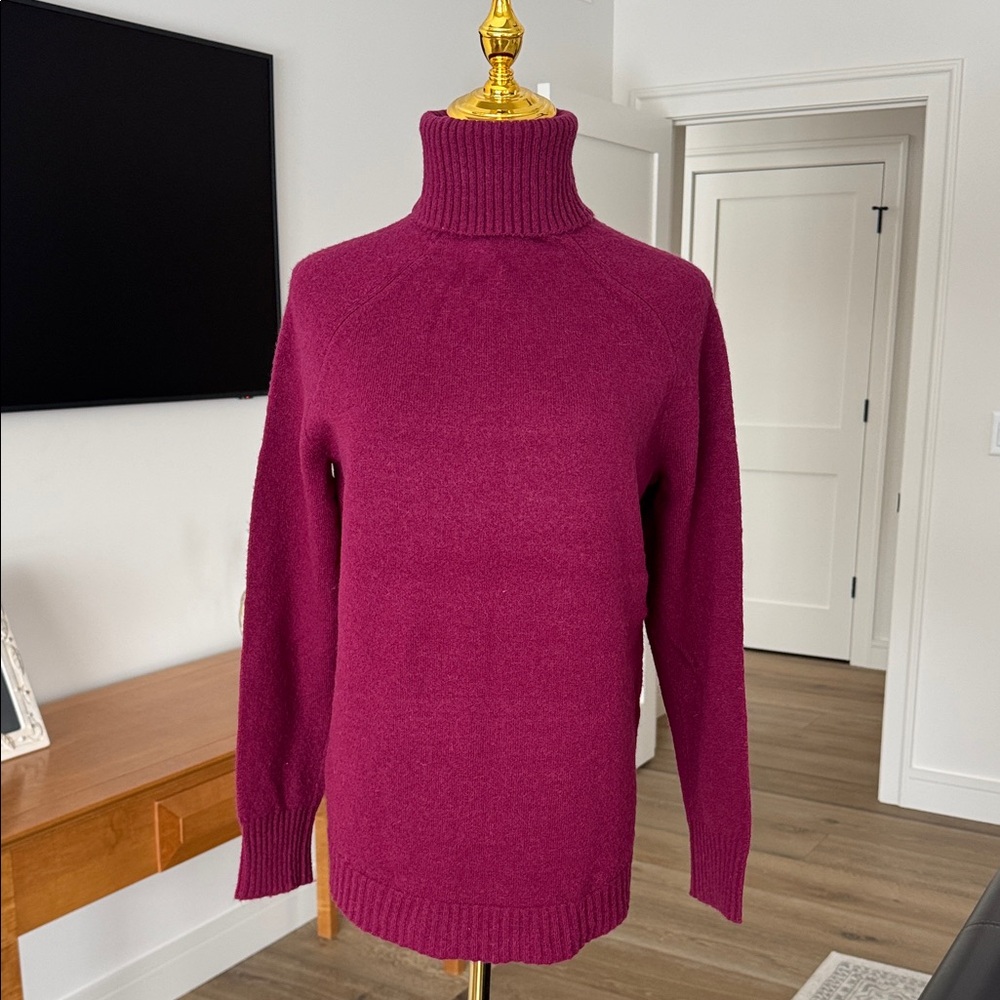 J.CREW Womens Fuchsia Turtleneck Sweater